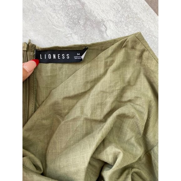 Princess Polly Lioness Green Cha Cha Faux Wrap Mini Dress - Picture 8 of 8